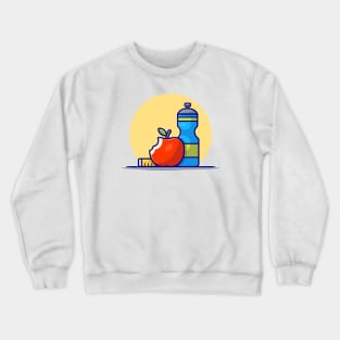 Apple, Bottle And Body Meter Cartoon Vector Icon Illustration Crewneck Sweatshirt